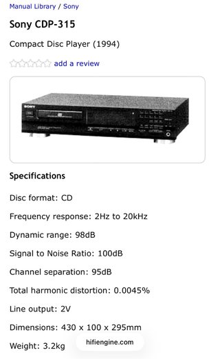 Lettore CD Sony CDP-315