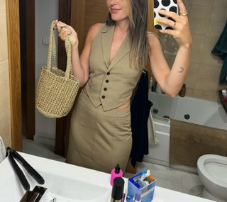 Conjunto chaleco y falda Zara Talla S