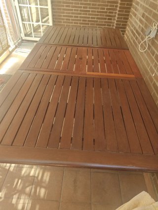 Mesa extensible de Teka comprada en Leroy Merlín.