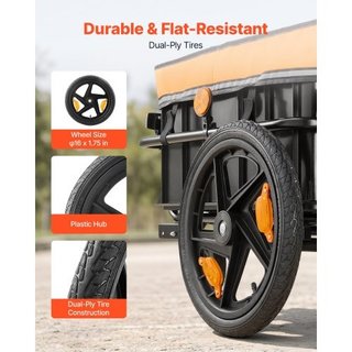 Remolque de Carga para Bicicleta 45 kg 2 en 1 Carr