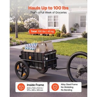 Remolque de Carga para Bicicleta 45 kg 2 en 1 Carr