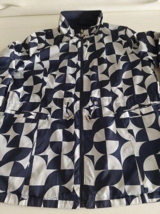 Parka cortavientos reversible azul