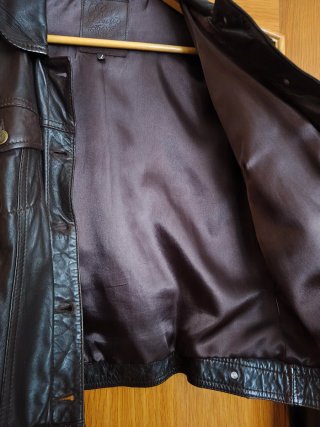 Chaqueta de cuero Stradivarius Marrón