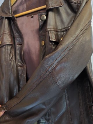 Chaqueta de cuero Stradivarius Marrón