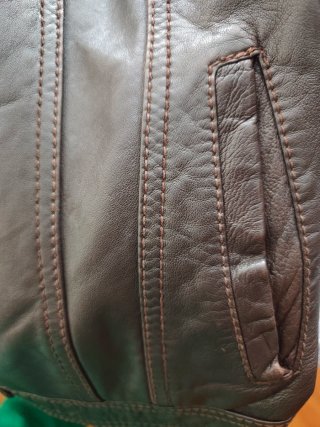 Chaqueta de cuero Stradivarius Marrón