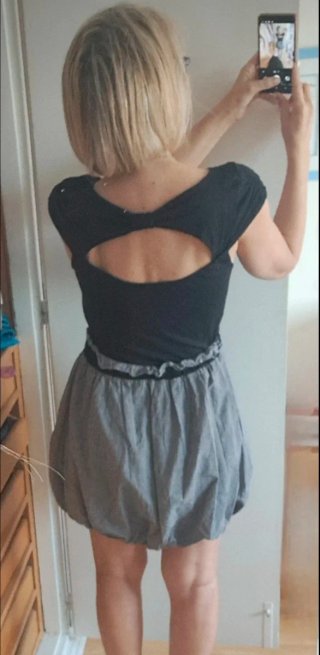 Vestido Blanco Negro Gris Talla XL