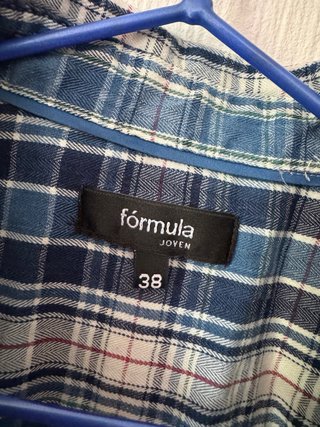 Camisa cuadros azul Formula Joven Talla M