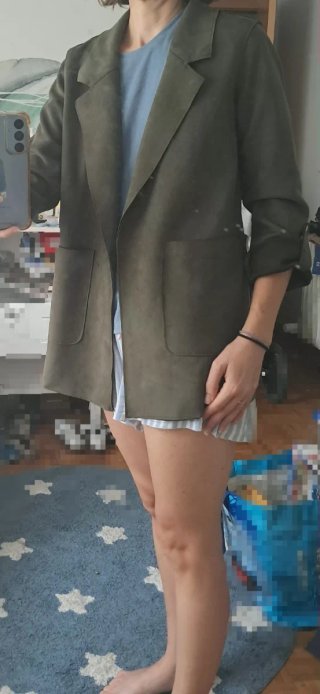 Chaqueta efecto ante Pull&Bear verde caqui