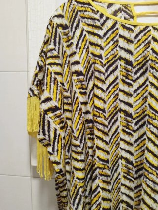 Vestido Talla Única Flecos Amarillo
