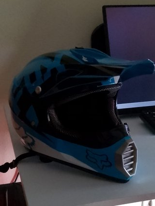 Casco Motocross Joven Fox Azul/Negro