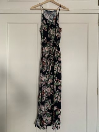 Vestido largo estampado flores sin mangas