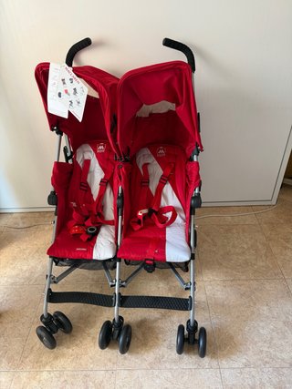 Carrito Gemelar Maclaren Rojo