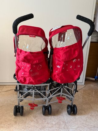 Carrito Gemelar Maclaren Rojo