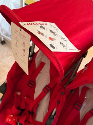 Carrito Gemelar Maclaren Rojo