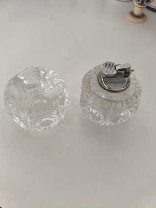 Mechero y Cenicero de Cristal