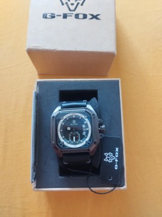 Reloj G-FOX Hombre Negro y Plateado