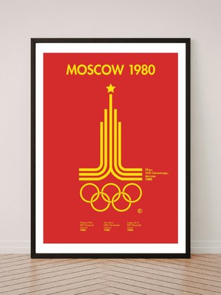 Póster Cuadro MOSCÚ 1980 - A3 vintage