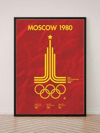 Póster Cuadro MOSCÚ 1980 - A3 vintage
