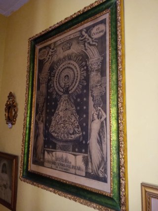 Antiguo Cuadro grande Virgen del Pilar Zaragoza