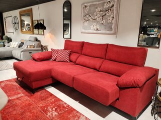 Sofá Chaise longue NUEVO Deslizante color Rojo