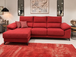 Sofá Chaise longue NUEVO Deslizante color Rojo