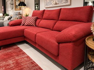 Sofá Chaise longue NUEVO Deslizante color Rojo