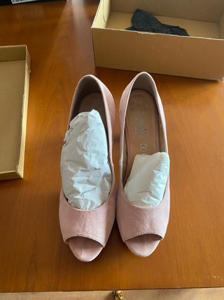 Tacones rosas de plataforma