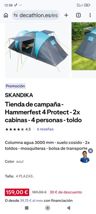 Tienda de campaña quechua