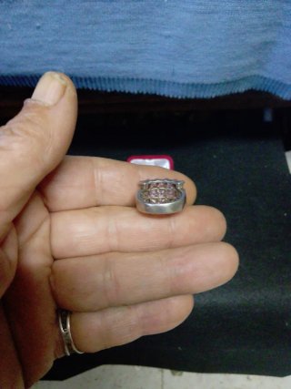 Anillo Plata Antigua Morganitas Rosas