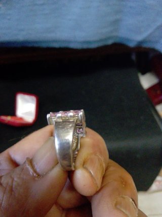 Anillo Plata Antigua Morganitas Rosas