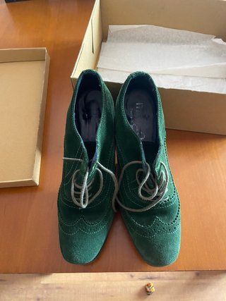 Botines Verdes de Tacón Chunky