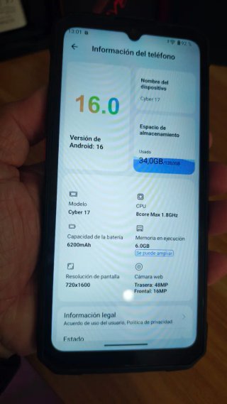 Teléfono HOTWAV Cyber 17 Rugerizado nuevo