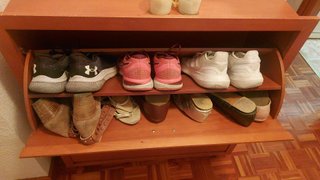 Mueble zapatero con espejo para recibidor