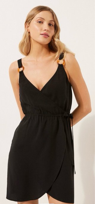 Vestido corto cruzado calzedonia