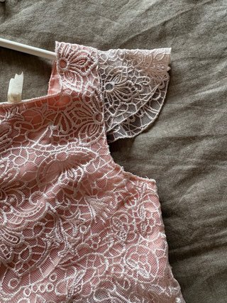 Vestido infantil rosa encaje tul