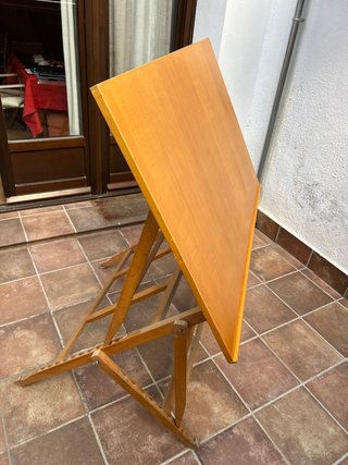 Tavolo da Disegno Professionale in Legno Regolabile