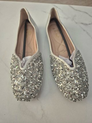 Bailarinas plateadas con brillos
