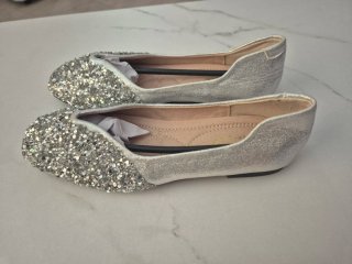 Bailarinas plateadas con brillos