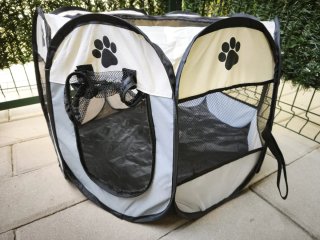 Transportín y parque para perros pequeños