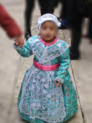 Traje fallera infantil 1 , 2 y 3 años.