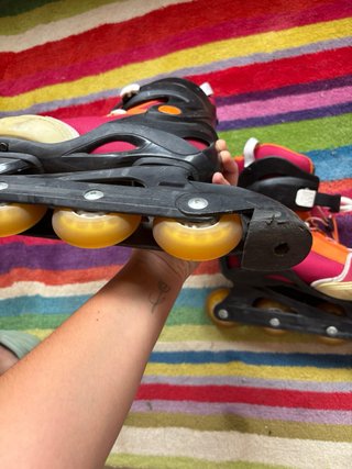 Patines infantiles rosa y naranja T36-38 decathlon