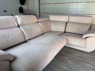 Sofá beige tela 3 plazas