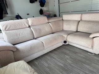 Sofá beige tela 3 plazas