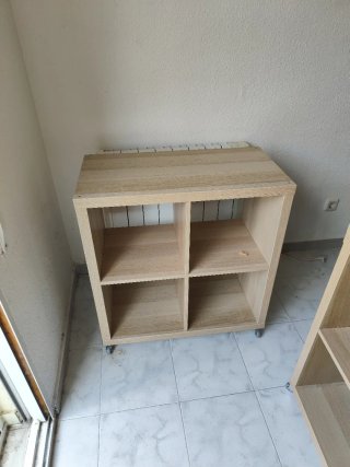 Estantería Kallax 2x2 haya con ruedas