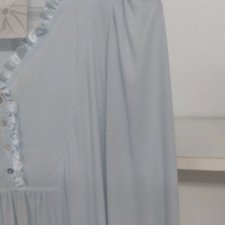 Camisón Gari Gimeno canalé azul Talla M