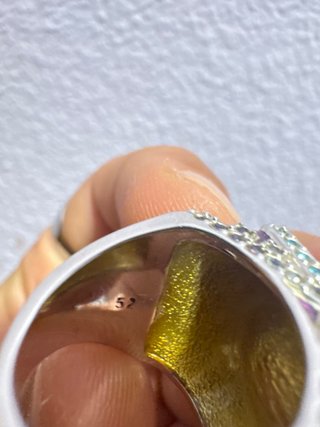 Anillo Swarovski Negro y Plateado
