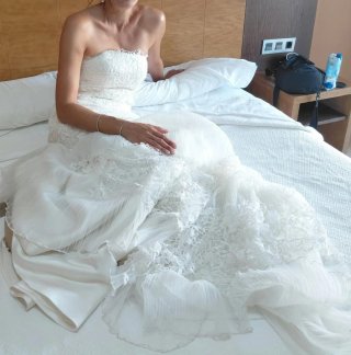 Vestido de Novia Charo Peres Encaje Semicola