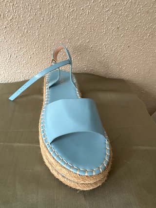 Alpargatas esparto plataforma azul clarito