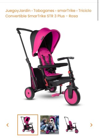 Triciclo Convertible SmarTrike STR 3 Plus Rosa