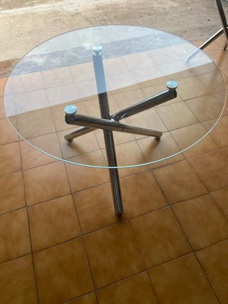 Mesa redonda cristal 110 cm diámetro